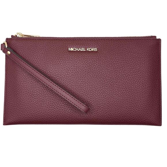 MICHAEL KORS Jet Set Large Leather Clutch Wristlet Wallet New with Tag MSRP $258 - Picture 1 of 15